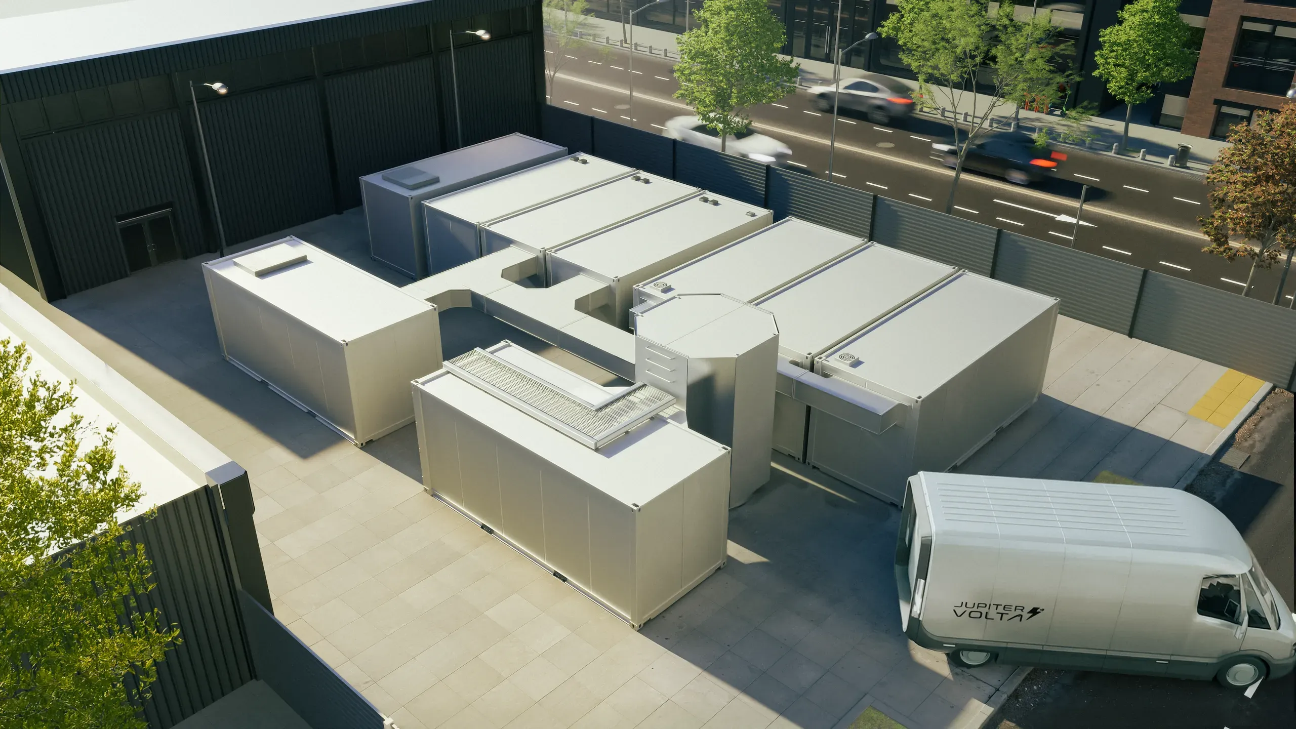 Isometric view of modular fusion power plant architecture